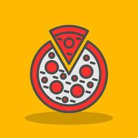 Vegetarisch Pizza Vektor Symbol Design