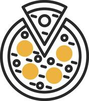 Vegetarisch Pizza Vektor Symbol Design