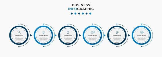 Infografik-Designvorlage mit Symbolen und 6 Optionen oder Schritten vektor