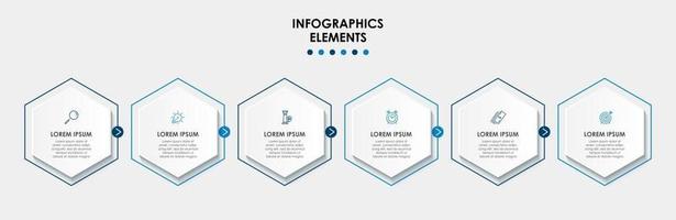 infographic designmall med ikoner och 6 alternativ eller steg vektor