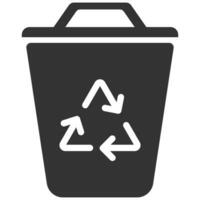 Müll können mit Recycling Symbol. Vektor Symbol