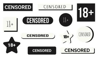 uppsättning av censurerade tecken element, 18. många annorlunda variationer, symboler och tecken, censur. svart censurerade begrepp. vektor illustration.