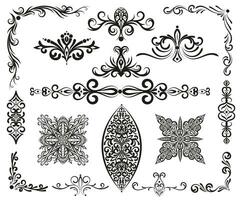 uppsättning av ornament - rullar och dekorativ design element. orientalisk ornament i turkiska, ottoman, östra stil för utskrift, dekoration, inbjudan. vektor