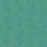 nahtlos Muster mit Geäst und Blätter. Grün Hintergrund zum Textil, Stoff. Blumen- handgemalt Vektor Hintergrund.