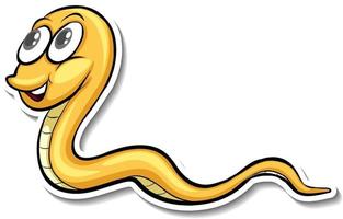 en söt orm tecknad djur klistermärke vektor