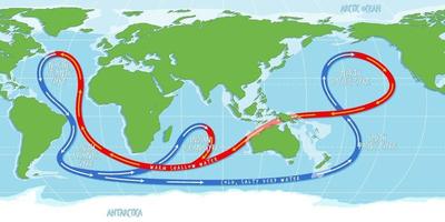 die Meeresströmungs-Weltkarte vektor