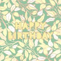 Blumengrußkarte mit handgezeichnetem Schriftzug - alles Gute zum Geburtstag vektor
