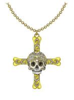 Schmuck Design Kunst Jahrgang mischen schick Schädel Kreuz Knochen Anhänger Hand Zeichnung und Gemälde machen Grafik Vektor. vektor