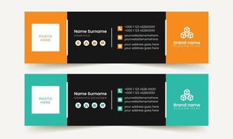 modernes minimales E-Mail-Signatur-Vektor-Vorlagendesign vektor