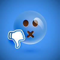 Emoticon med tummen upp, vektor illustration