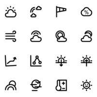 samling av väder djärv linje ikoner vektor