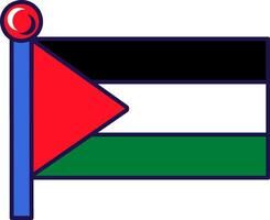 Palästina Land Nation Flagge auf Fahnenstange Vektor