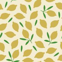 vektor sömlös mönster med citroner på beige bakgrund. saftig frukt mönster.