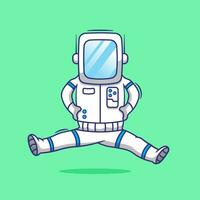 eben Vektor schwebend Astronaut Karikatur Logo Maskottchen Illustration. futuristisch Technologie Konzept