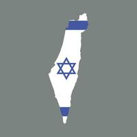 de Karta av Israel är färgad i de färger av de nationell flagga. vektor illustration