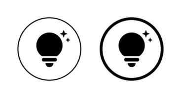 Tipps Licht Birne Symbol Vektor im Kreis Linie. Lösung, Lampe mit Star Zeichen Symbol
