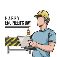 illustration av Lycklig ingenjörs dag vektor