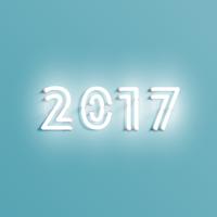 Glänzendes Zeichen des Neons 2017, Vektorillustration vektor
