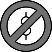 kontanter förbjuden vektor ikon