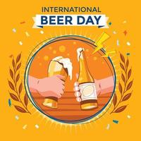 internationaler biertag mit biertoasting vektor