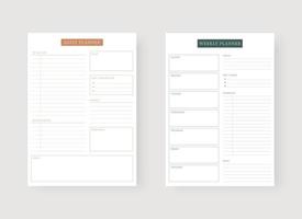 dagliga och veckovisa planeringsmall. vektor