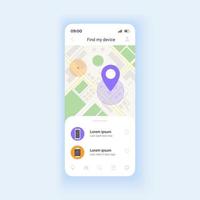 Anzeige der Vektorvorlage für die Smartphone-Schnittstelle des Telefonstandorts vektor