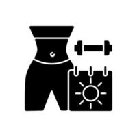 Online-saisonale Fitness-Marathons schwarzes Glyph-Symbol. vektor