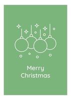 god jul önskar familjen vykort med linjär glyph ikon vektor