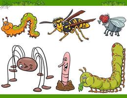 roliga insekter karaktärer som tecknade illustration vektor
