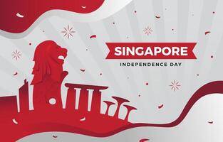 singapore självständighetsdagen bakgrund vektor