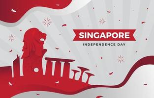 Singapur-Unabhängigkeitstag-Hintergrund vektor