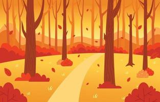 skog landskap på hösten vektor