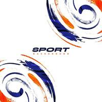 abstrakt Blau und Orange Bürste Hintergrund mit Halbton Wirkung. Sport Banner. Bürste Schlaganfall Illustration. kratzen und Textur Elemente zum Design vektor