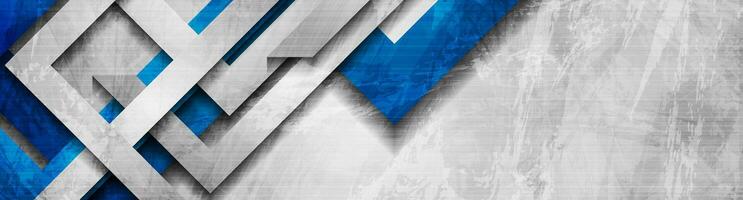 grau und Blau Grunge Vektor Banner mit Streifen