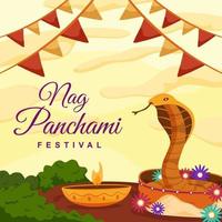 Festival Nag Panchami Hintergrund vektor