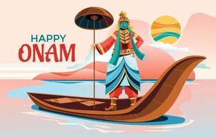 Happy Onam Indian Festival Feier Konzept vektor
