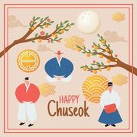 fröhlicher chuseok festival hintergrund vektor