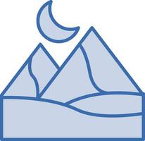 Wüste Nacht Landschaft Vektor Symbol