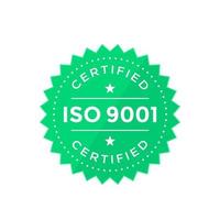 iso 9001 -märke, grönt på vitt vektor