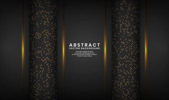abstrakter schwarzer 3D-Luxushintergrund mit Glitzerpunkteffekt vektor
