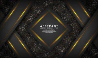abstrakter schwarzer 3D-Luxushintergrund mit Glitzerpunkteffekt vektor