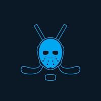 hockeyikon med mask och korsade pinnar vektor