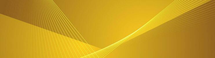 minimal golden Gelb Geometrie Banner mit Streifen und Linien vektor