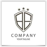 Sein Logo Monogramm mit Schild gestalten isoliert schwarz Farben auf Gliederung Design Vorlage Prämie elegant Vorlage Vektor eps 10