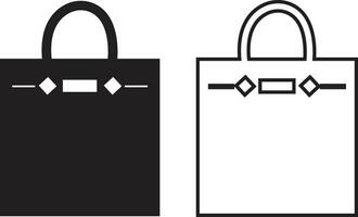 Einkaufen Tasche und Käufer Variationen Wohnung, Linie Symbole Satz. isoliert auf transparent Hintergrund. verwenden zum wie Papier Markt Pack und Lebensmittelgeschäft Sammlung Handtasche Zeichen Symbol. Vektor zum Apps und Webseite