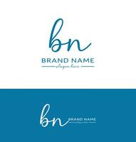 bn Brief Handschrift Unterschrift Logo bn Logo bn Symbol Design vektor