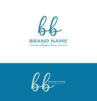 bb Brief Handschrift Unterschrift Logo bb Logo bb Symbol Design vektor