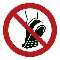 iso 7010 Eingetragen Sicherheit Zeichen Symbol Piktogramm Warnungen Vorsicht Achtung Verbot tun nicht tragen metallbesetzt Schuhwerk vektor