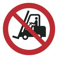 iso 7010 registrerad säkerhet tecken symbol piktogram varningar varning fara förbud Nej tillgång för gaffeltruck lastbilar och industriell fordon vektor