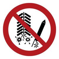iso 7010 Eingetragen Sicherheit Zeichen Symbol Piktogramm Warnungen Vorsicht Achtung Verbot tun nicht einstellen aus Feuerwerk vektor